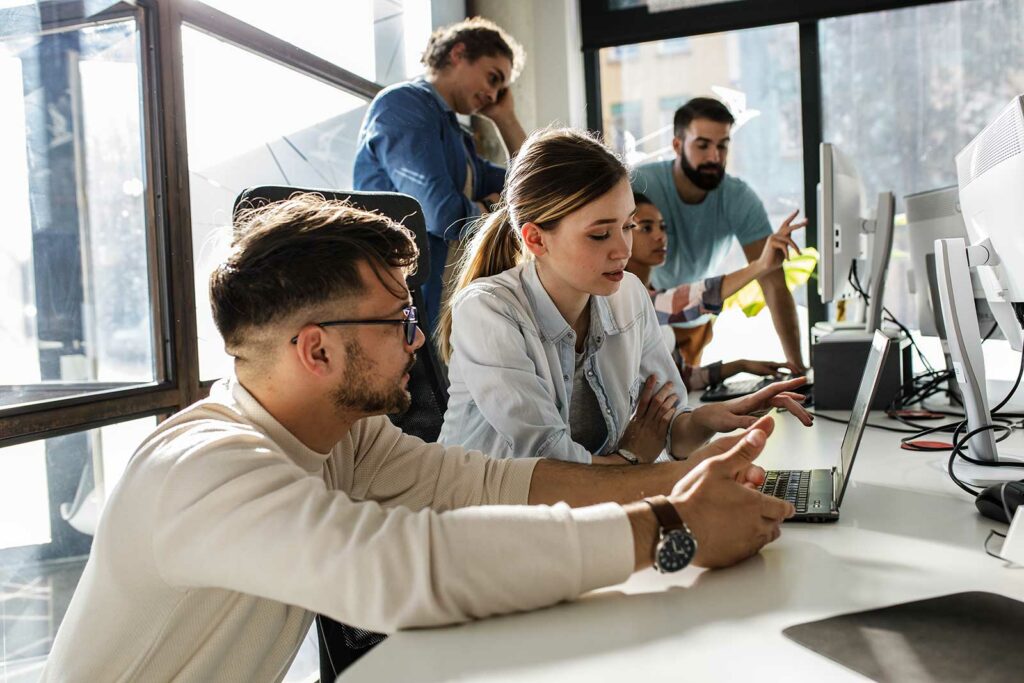 People work in the office